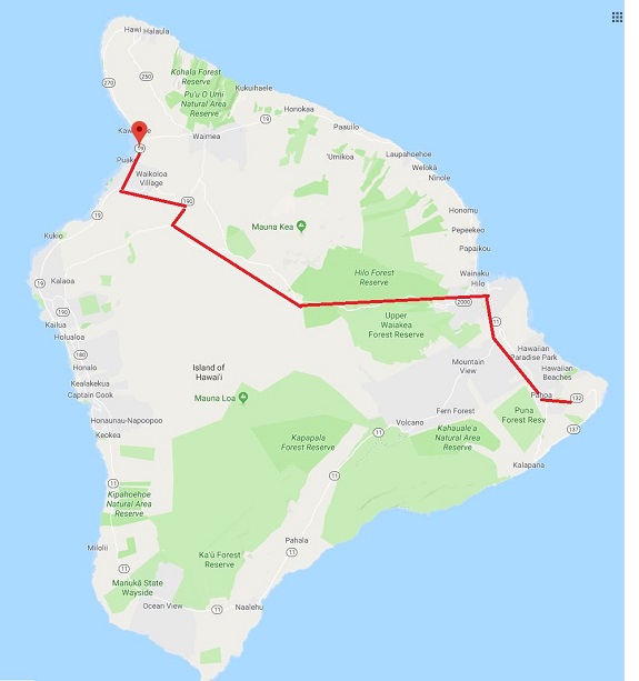 Heavy equipment transport route map 7.27.19