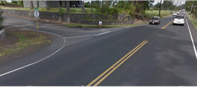 Hohola Drive and Mamalahoa Highway intersection